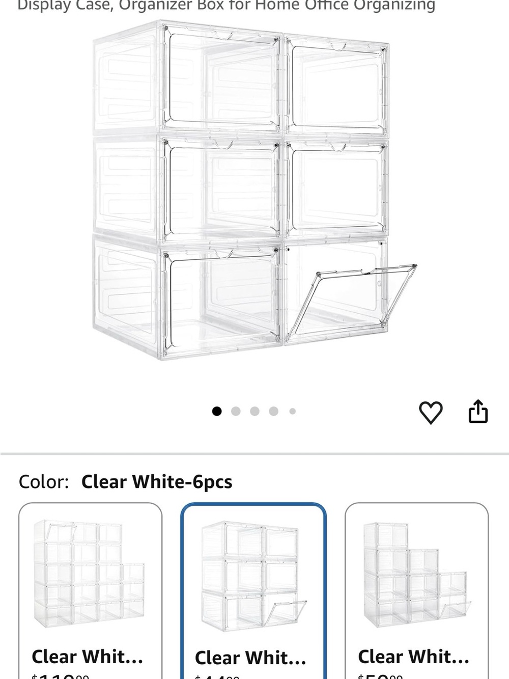 NWT - clear White Modular Storage Cubes - 6-Pack Organizer